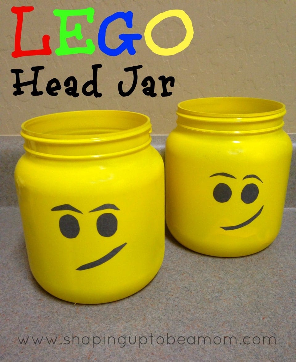 Lego Head Jar {Lego Party Ideas}