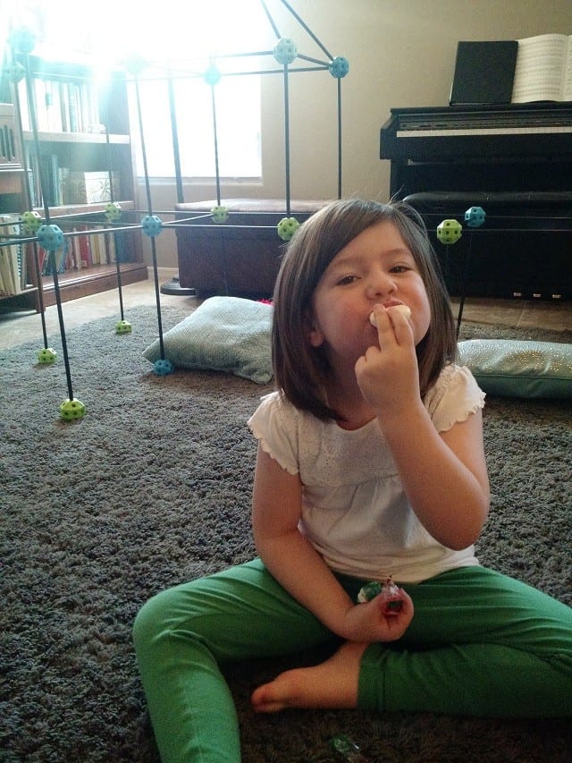Vanessa eating Mini Babybel
