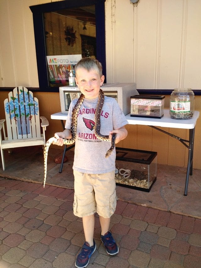 Carter with snake