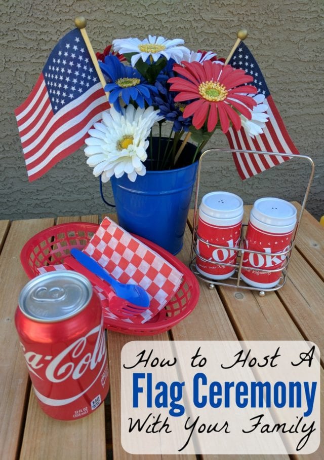 It's simple and fun to put together a flag ceremony with your family, to celebrate patriotic holidays! #USOCarePacks [ad]